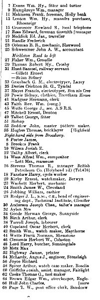 Berkeley Road 1912 Directory p2